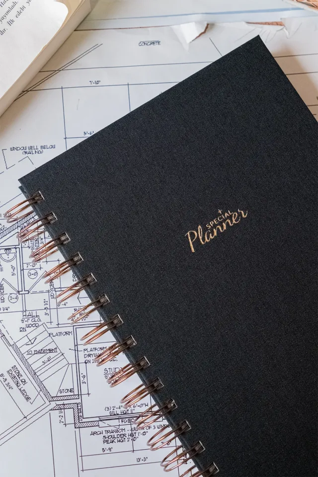 Fobinote A5 Spiralli Süresiz Keten Ajanda (Special Planner) Siyah