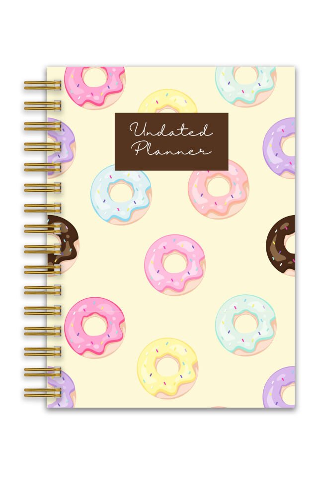 Sert Kapak A5 Spiralli Ajanda (SÜRESİZ PLANLAYICI AJANDA) Donut